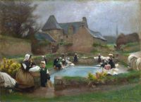 Dagnan Bouveret Pascal Adolphe Jean Wash House In Brittany