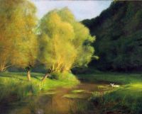 Dagnan Bouveret Pascal Adolphe Jean Willows By A Stream 1908 canvas print