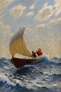Dahl Hans Paar in einem Ruderboot