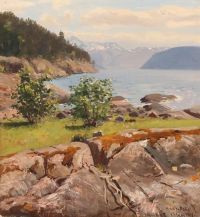 Dahl Hans Mountain Scenery Near A Lake 1911 canvas print