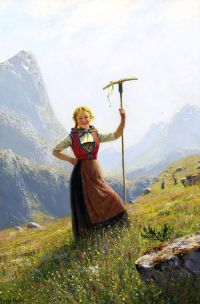 Dahl Hans Peasant Girl With A Rake canvas print