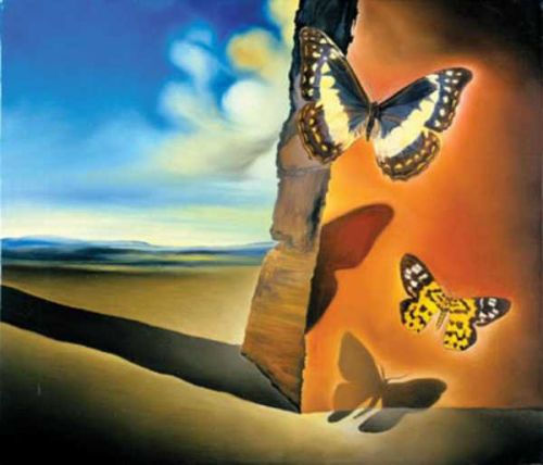 Dali Landscape With Butterflies canvas print