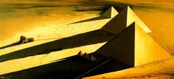 Tableaux sur toile, reproducción de Dalí Las pirámides y la esfinge de Gizeh