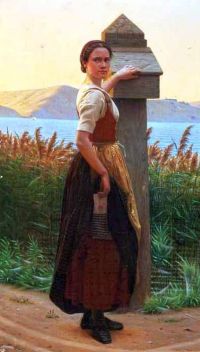 Dalsgaard Christen Girl Posting A Secret Letter 1880 طباعة قماشية