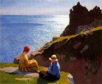 Dame Laura Knight Along The Cornish Cliffs