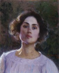 Danielson Gambogi Elin Self Portrait In White Dress canvas print