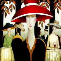 Danny Mcbride Mujer con sombrero rojo