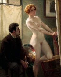 Dantan Edouard Joseph Painter S Atelier 1885 canvas print