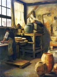 Dantan Edouard Joseph Un Atelier De Tourneur 1884
