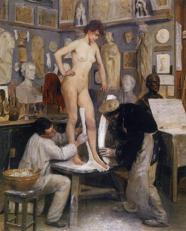 Dantan Edouard Joseph Un Moulage Sur Nature A L Atelier De Sculpture A Saint Cloud 1887 canvas print