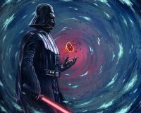 Darth Vader Orange Canva Art Print