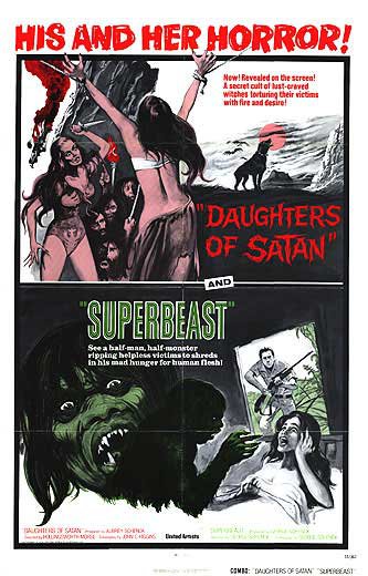 Daughters Of Satan   Superbeast Double Feature Movie Poster canvas print