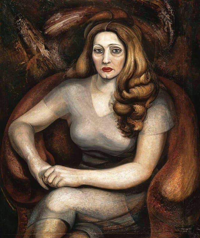Tableaux sur toile, reproduction de David Alfaro Siqueiros Portrait Of Carmen T. De Carrillo Gil 1946