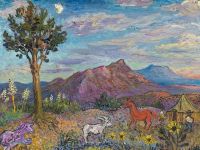 David Burliuk Landscape In New Mexico - 1942 canvas print