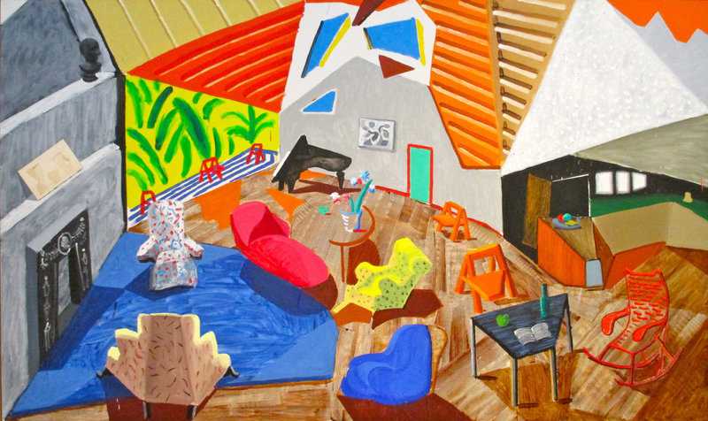 David Hockney Large Interior Los Angeles Original Colors canvas print