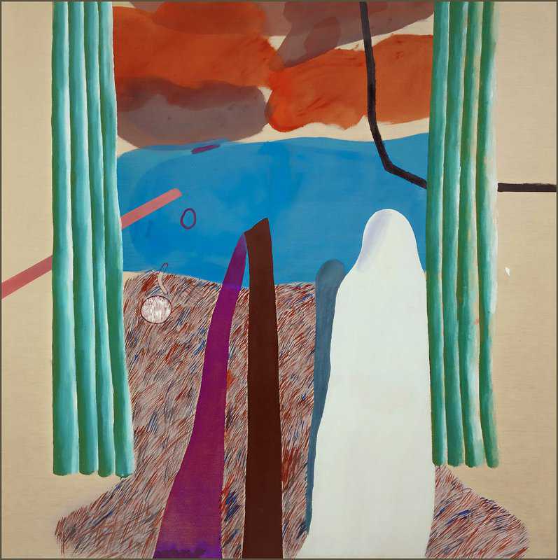 David Hockney Painted Landscape Or Red And Blue Landscape canvas print