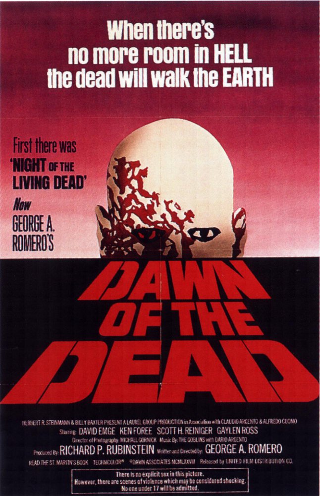 Tableaux sur toile, Dawn Of The Dead 영화 포스터 복제
