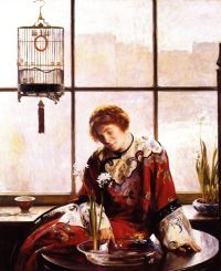 Decamp Joseph Rodefer The Red Kimono Ca. 1919 canvas print