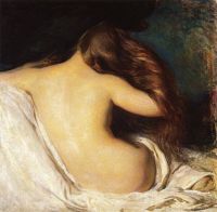Decamp Joseph Rodefer Woman Drying Her Hair Ca. 1899 canvas print