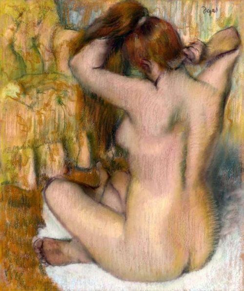 Degas Edgar Femme Se Peignant canvas print