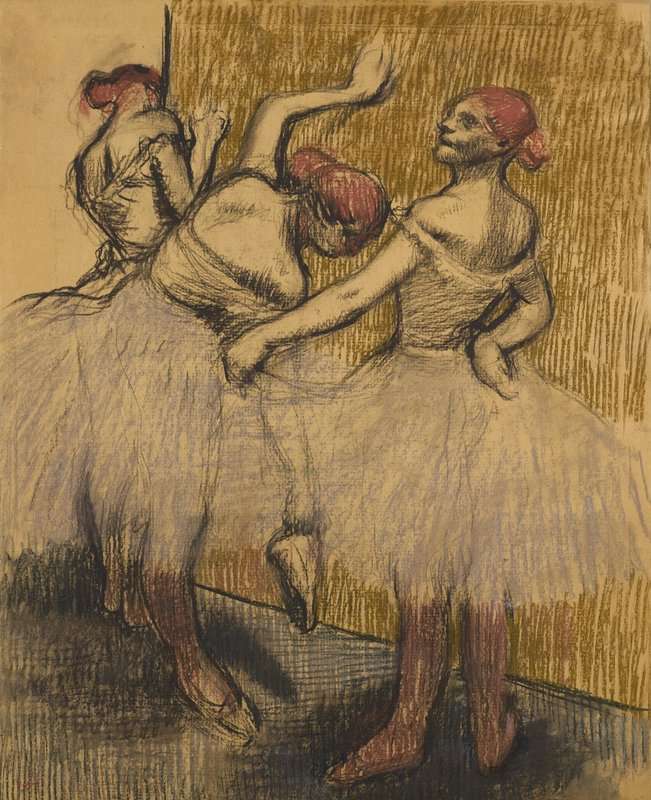 Degas Edgar Trois Danseuses Debout Pres D Un Portant Ca. 1900 canvas print