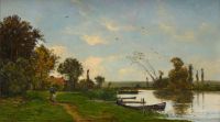 Delpy Hippolyte Camille A Path Along The River 1900 canvas print