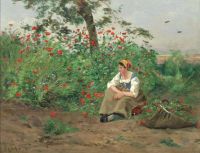 Delpy Hippolyte Camille Among The Poppies 1879
