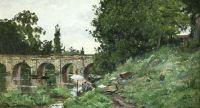Delpy Hippolyte Camille Lavandieres Pont de Limay bei Paris 1880