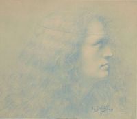 Delville Jean Tete De Femme De Profil Ou Parsifal 1894 Leinwanddruck