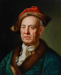 모피 트리밍 모자를 쓴 남자의 Denner Balthasar 초상화