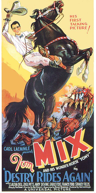 Tableaux sur toile, Destry Rides Again 1932 영화 포스터 재생산