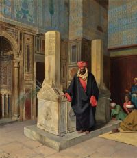 Deutsch Ludwig Praying In The Blue Mosque Cairo 1898 canvas print