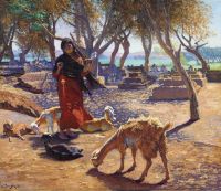 Deutsch Ludwig The Young Goat Herder Of Shobrah Egypt 1911 canvas print