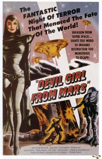 Devil Girl From Mars 1955 Movie Poster stampa su tela
