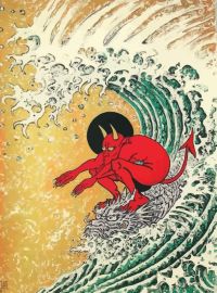Devil Surf On The Great Wave Off Kanagawa canvas print