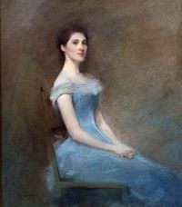 دوينغ توماس ويلمر فتاة باللون الأزرق عام 1892 مطبوعة على القماش