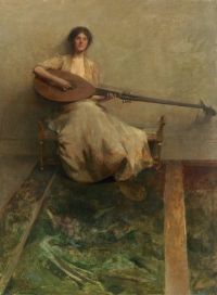 Dewing Thomas Wilmer Girl With Lute 1904 05