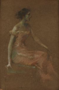 Dewing Thomas Wilmer In Pink No 11 1910 canvas print