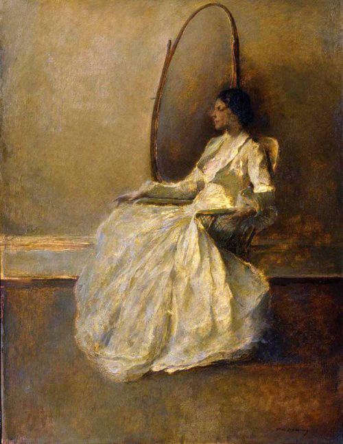 Dewing Thomas Wilmer Lady In White 1 canvas print