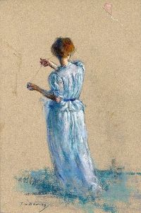 Dewing Thomas Wilmer Lady With A Kite Ca. 1898 1902 canvas print