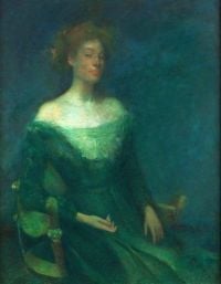 Dewing Thomas Wilmer Lydia In Green 1898 canvas print