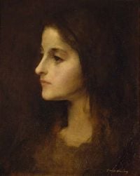 Dewing Thomas Wilmer Portrait Of A Young Girl Ca. 1890