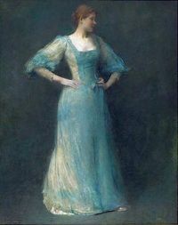 دوينغ توماس ويلمر The Blue Dress 1892 مطبوع على القماش