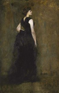 Dewing Thomas Wilmer Woman In Black. Portrait Of Maria Oakey Dewing 1887 canvas print