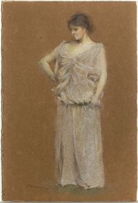 Dewing Thomas Wilmer Woman In White canvas print