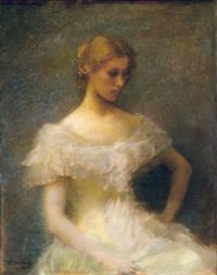 Dewing Thomas Wilmer Young Girl Seated 1896 canvas print
