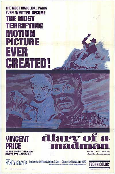 Tableaux sur toile, riproduzione del poster del film Diary Of A Madman