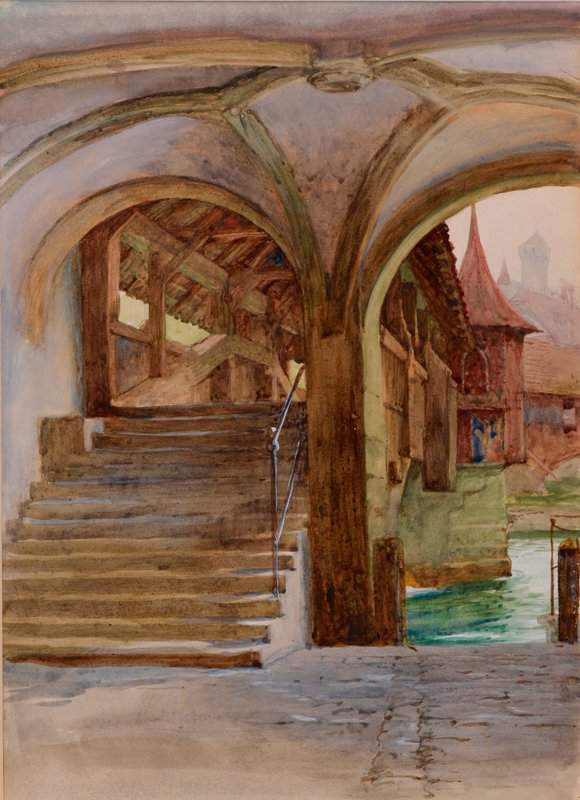 Dicksee Francis Bernard Chapel Bridge At Lake Lucerne 1884 canvas print