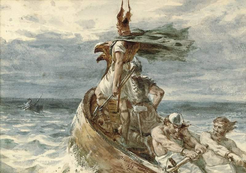 Dicksee Francis Bernard Vikings Heading For Land 1873 canvas print