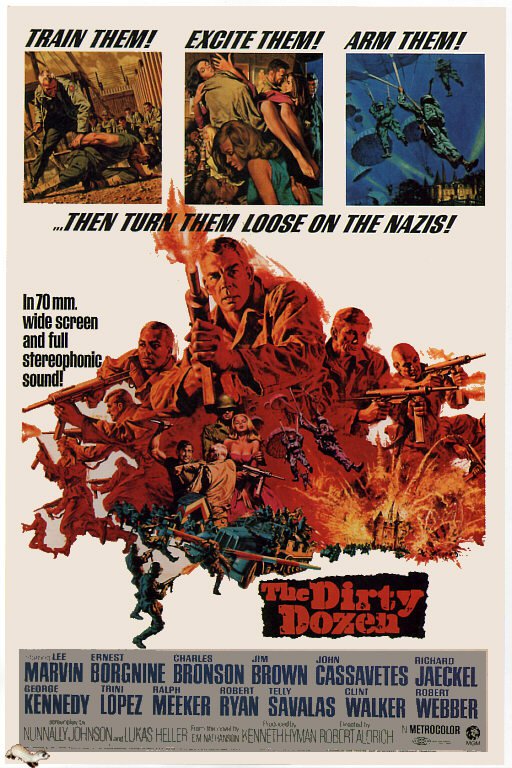 Stampa su tela del poster del film Dirty Dozen 1967